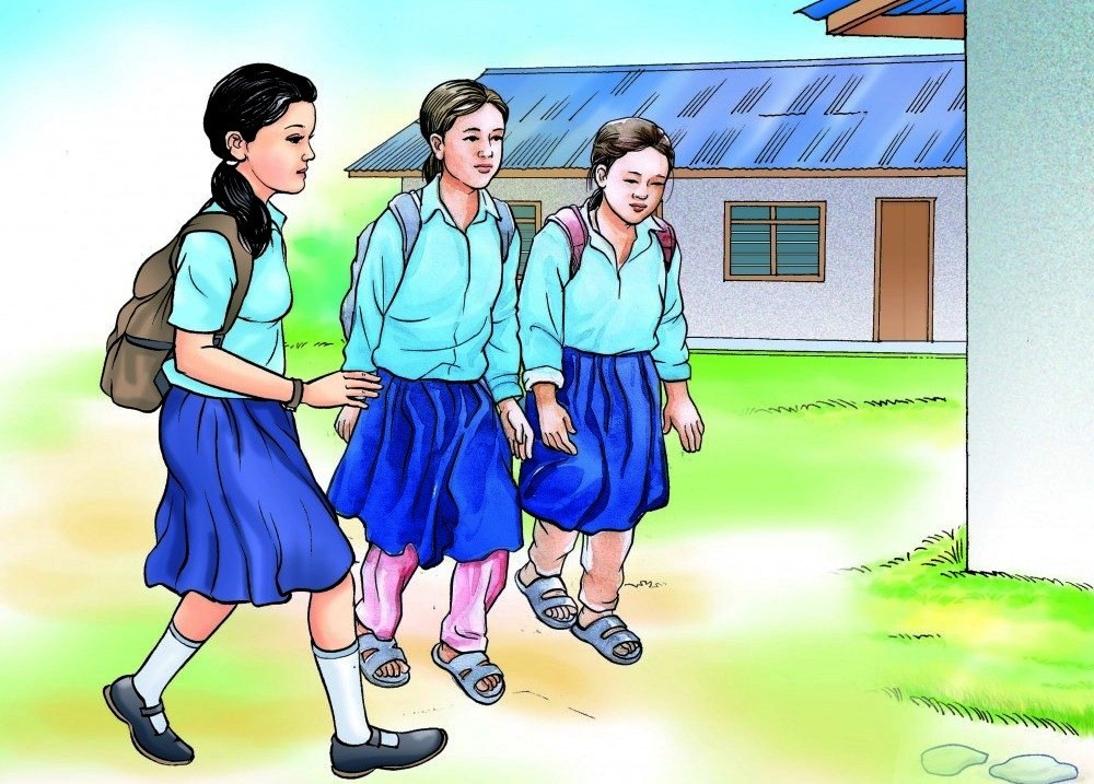 छात्रा नियमित विद्यालय जान थाले