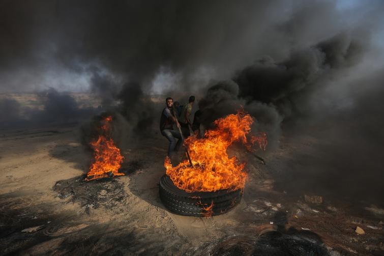 96 Palestinians injured in clashes with Israeli soldiers in eastern Gaza: official