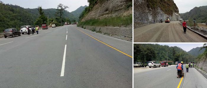 नारायणगढ–मुग्लिन सडकमा पहिरो रोक्ने काम तीव्र