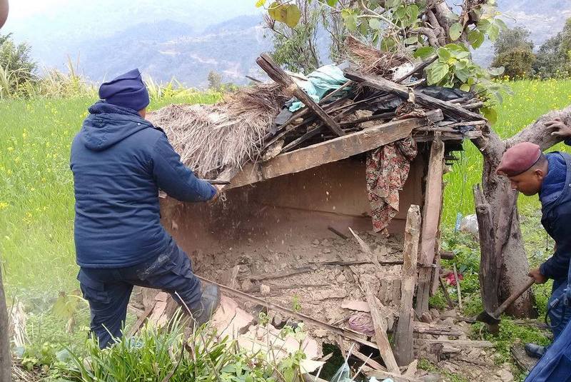 तीन गाउँपालिकामा भत्काइयो १०८ छाउगोठ