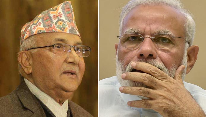 प्रधानमन्त्री ओली र भारतीय प्रधानमन्त्री मोदीबीच टेलिफोन संवाद