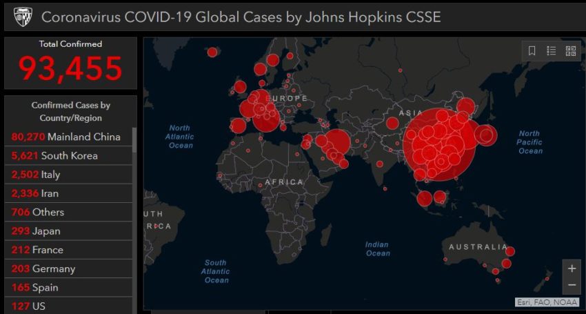 Besides, the report showed 83 countries and regions outside China have seen local transmission of COVID-19.