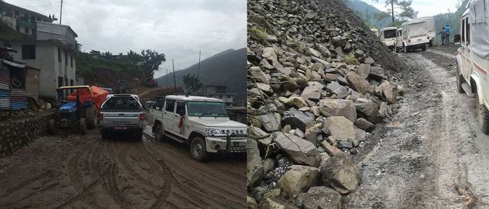 ग्रामीण सडकमा यातायात ठप्प