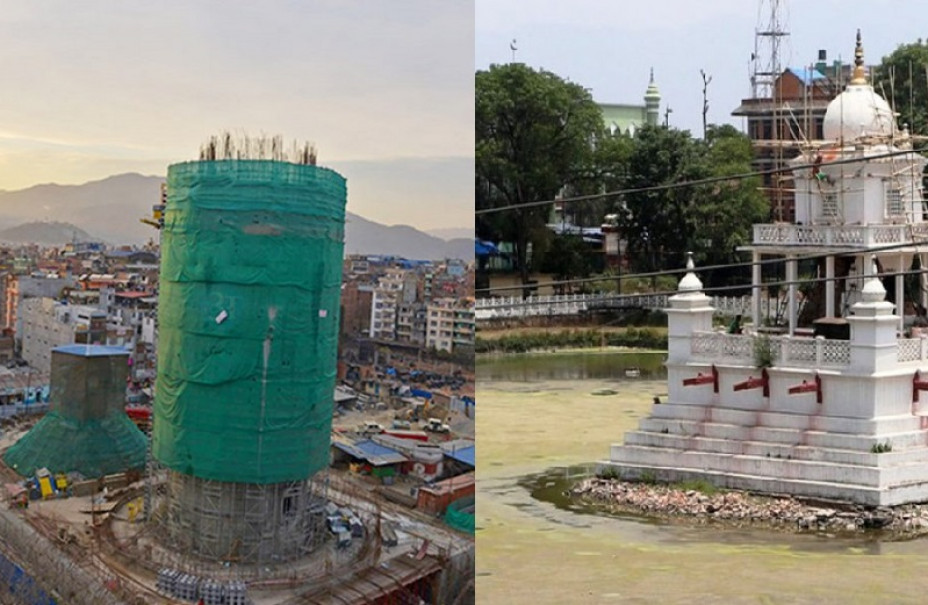 जारी छ ऐतिहासिक सम्पदाको पुनःनिर्माण, ४३ प्रतिशत सकियो धरहरा पुनःनिर्माण