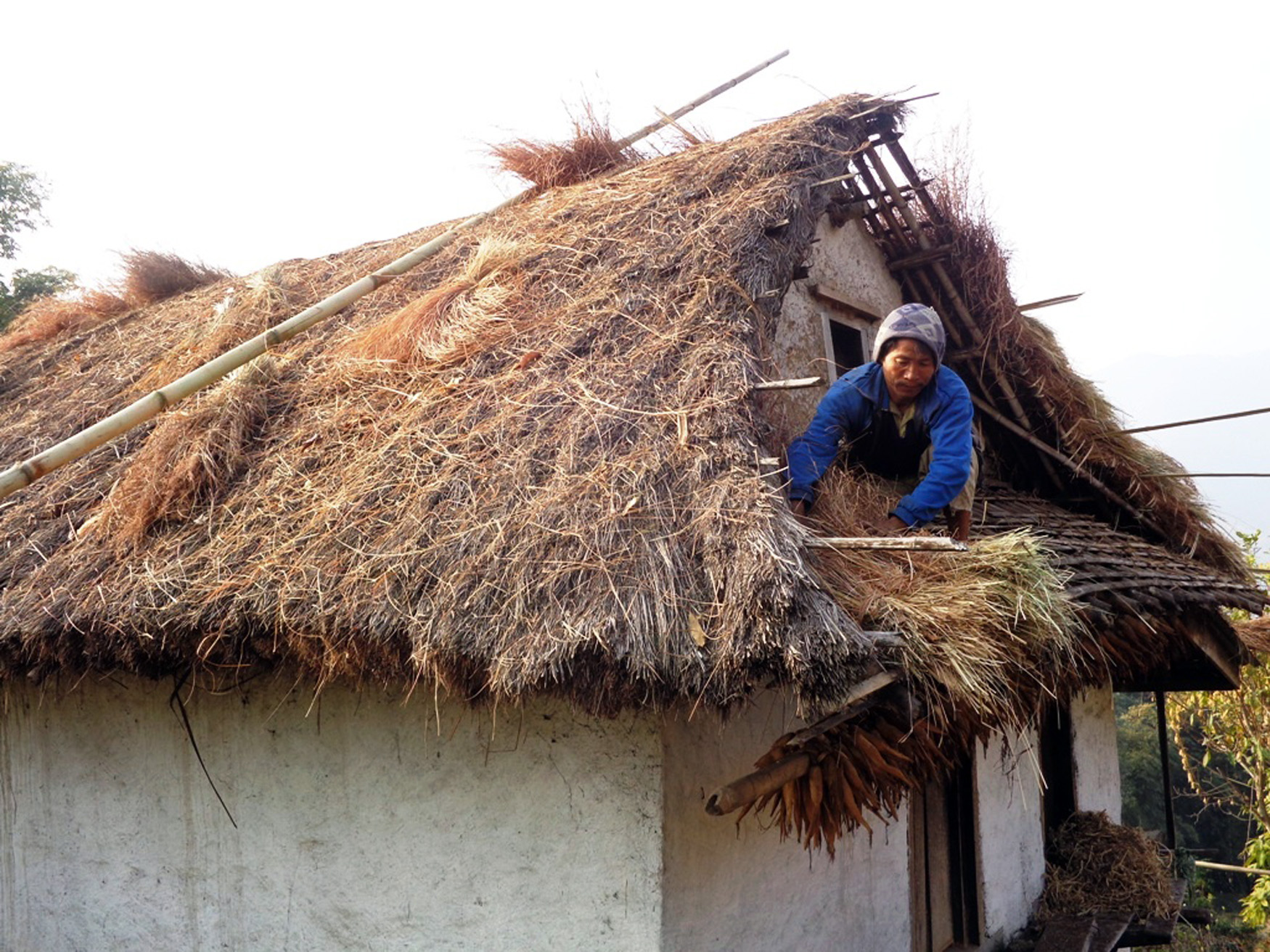 महावै गाउँपालिकामा खरको छानामुक्त अभियान