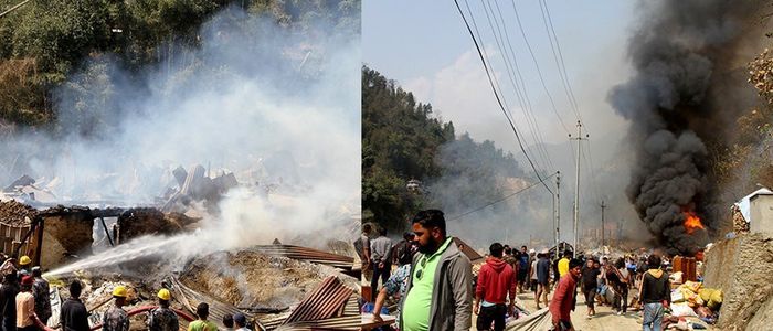 ताप्लेजुङको फुङ्लिङमा आगलागीबाट ३३८ परिवार विस्थापित
