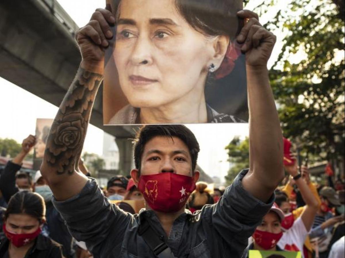 Protestors demonstrate at G7 summit to save Myanmar’s democracy