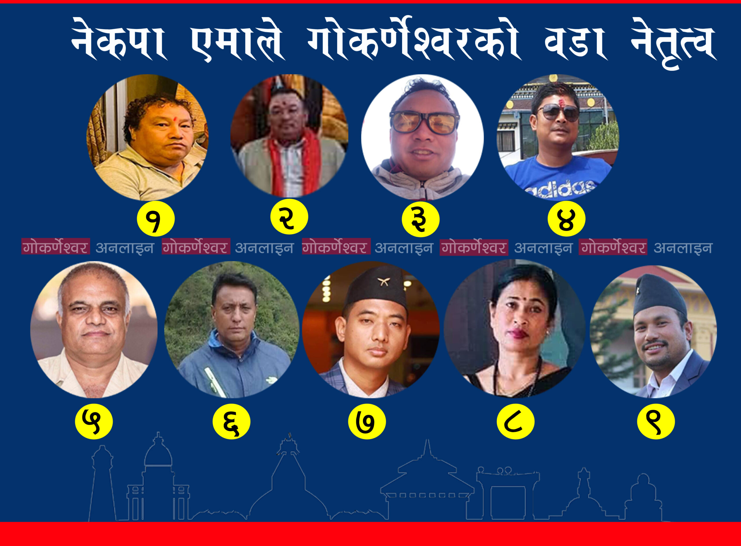 हेर्नुस् यी हुन गोकर्णेश्वर नगरपालिकामा नेकपा एमाले हाँक्ने ९ ओटै वडाका अध्यक्षहरु (सूचीसहित)