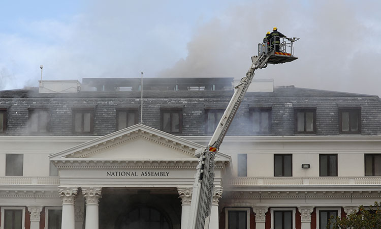 Fire breaks out in Parliament building in South Africa’s Cape Town, no casualties reported