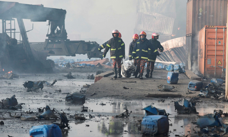 Bangladeshi army deployed as container depot fire kills at least 45